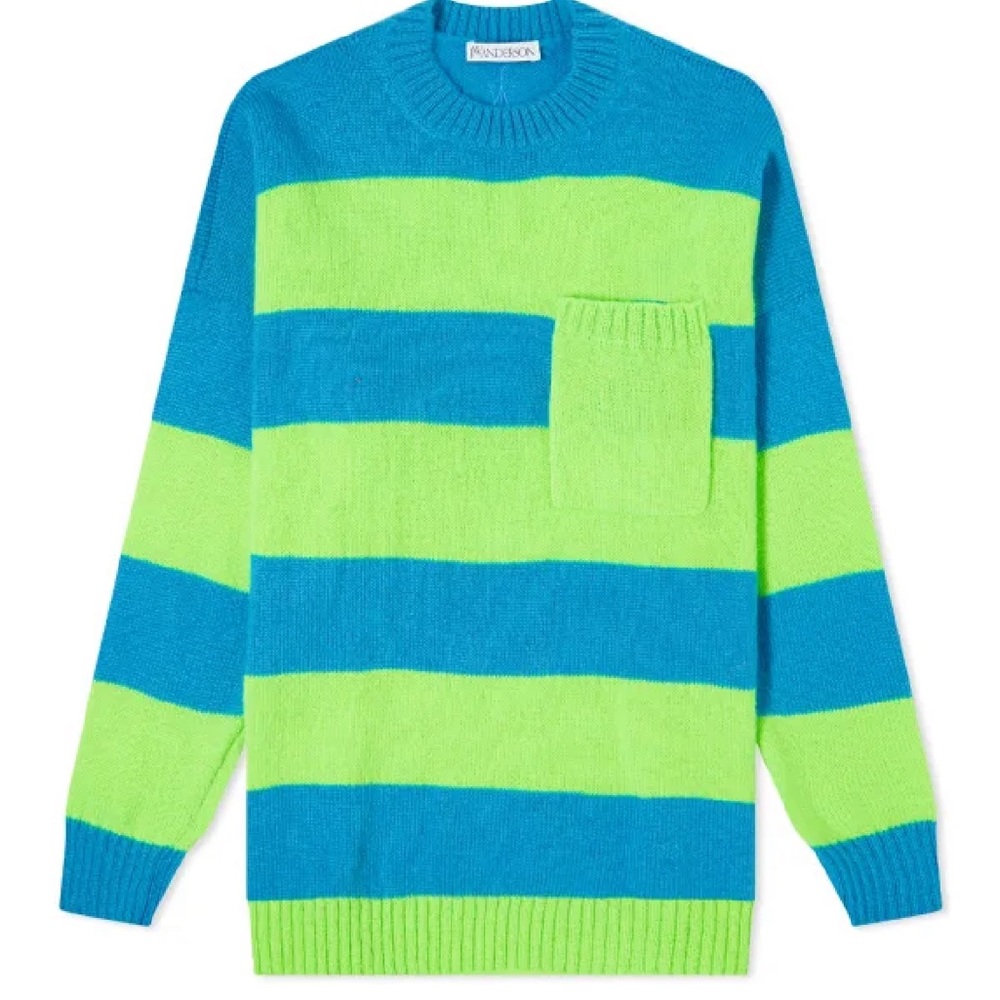 JW Anderson Men’s blue and green striped sweater